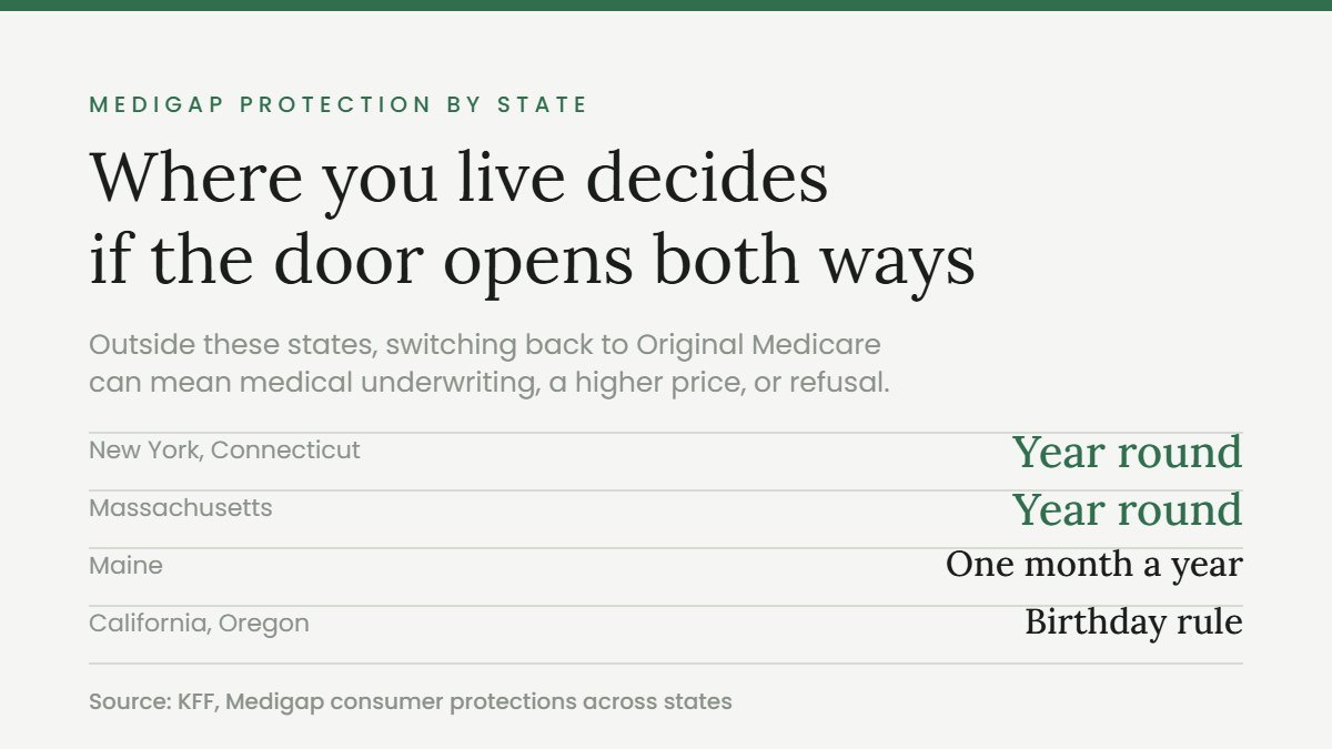 States with guaranteed issue Medigap protection during Medicare open enrollment